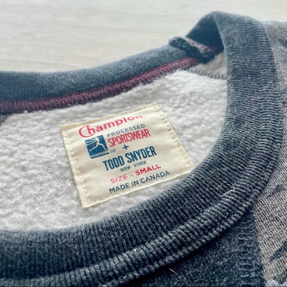 Todd Snyder X Champion Grey Camo Crew Sweater - Picture 2 of 4